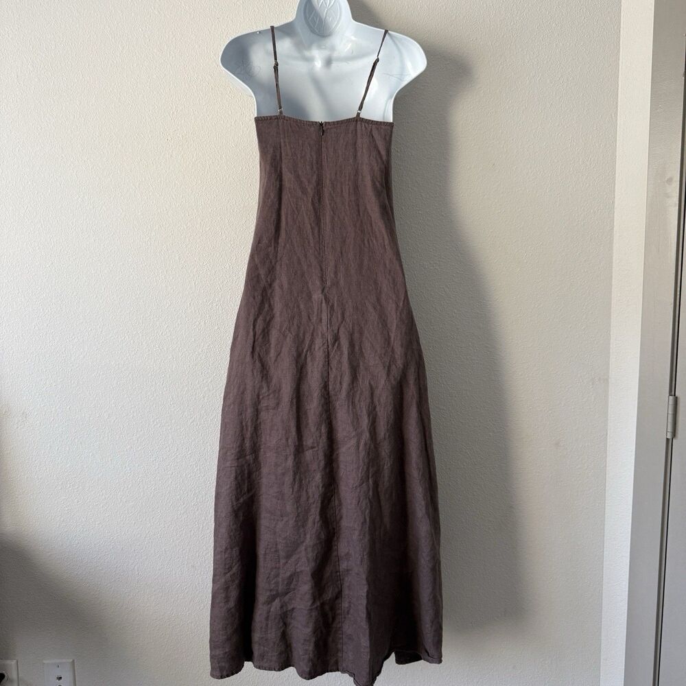 DISSH Jen Choc Maxi Dress Size 2 Brown A-Line Square Neck Strappy Coastal Resort - Picture 4 of 11